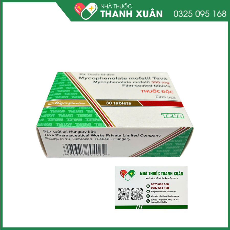 Thuốc Mycophenolate mofetil Teva điều trị dự phòng thải ghép cấp